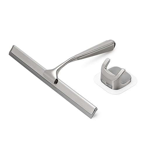 xinTTree Shower Squeegee Squeegee for Shower Glass Door Bathroom Windows Kitchen Mirror and car Glass Most Practical 10 inch Durable Handle Silver