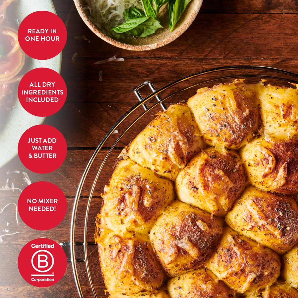 King Arthur Baking Company Pull-Apart Garlic Bread Mix Kit 15.25 Oz, Baking Mix - Ready in 1 hour