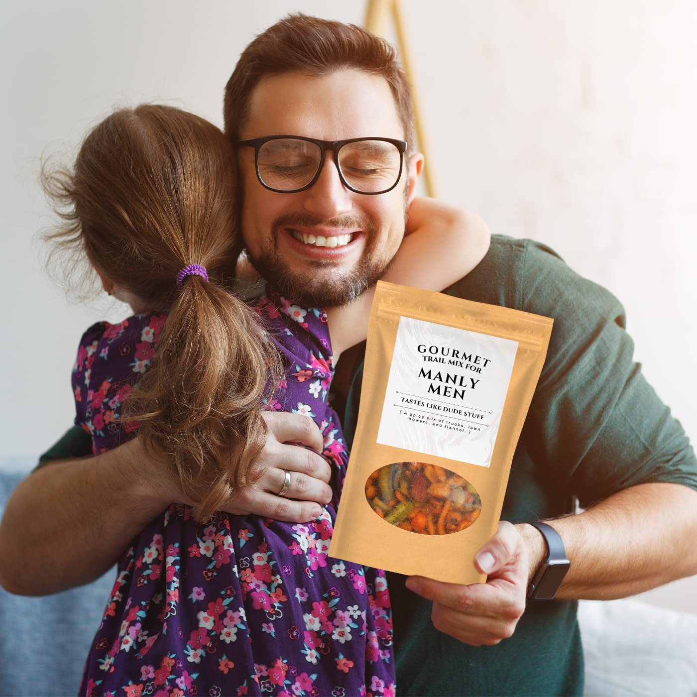 Kepperton Gourmet Trail Mix for Manly Men - Snack Gift Ideas for Dad - Funny Gift for Dad from Daughter - Daughter to Dad Gift Ideas - Cute Gifts