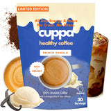 Cuppa French Vanilla Coffee - Great tasting medium roast with mushrooms, adaptogens & superfoods - Lion's Mane, Ashwagandha, Cordyceps, MCT, Prebiotic