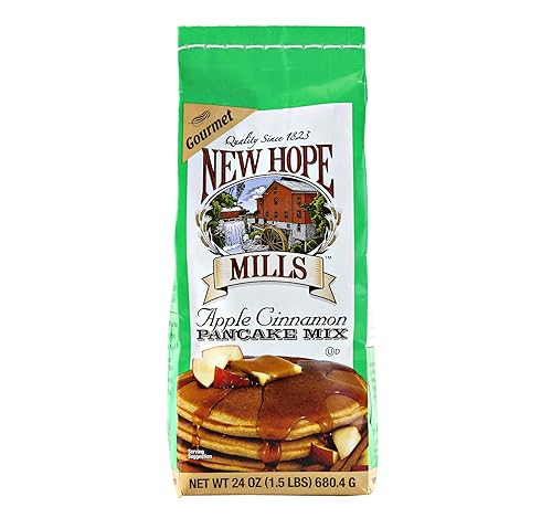 New Hope Mills Flavored Pancake Mix- Two 24 oz. Bags- Your Choice of 5 Different Varieties (Apple Cinnamon)