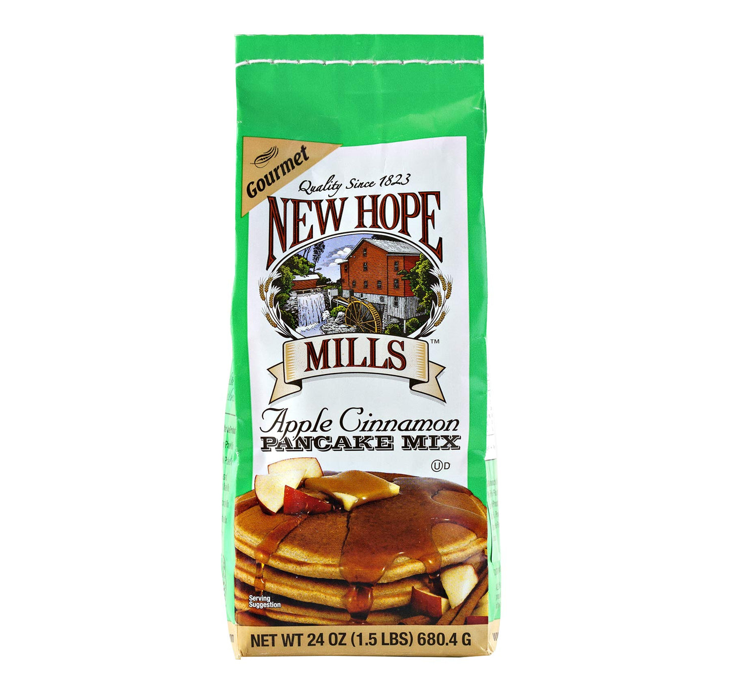 New Hope Mills Flavored Pancake Mix- Two 24 oz. Bags- Your Choice of 5 Different Varieties (Apple Cinnamon)