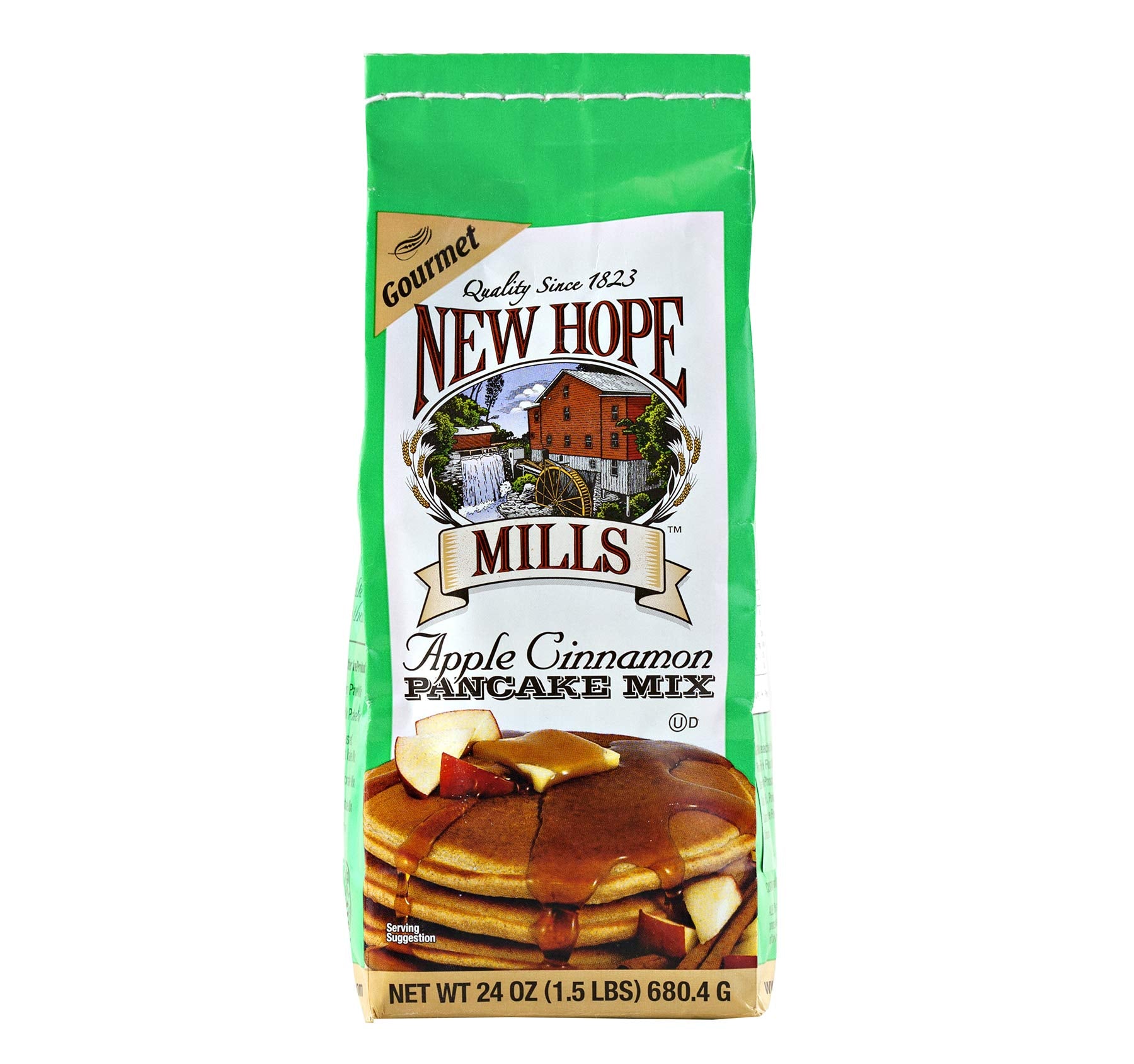 New Hope Mills Flavored Pancake Mix- Two 24 oz. Bags- Your Choice of 5 Different Varieties (Apple Cinnamon)