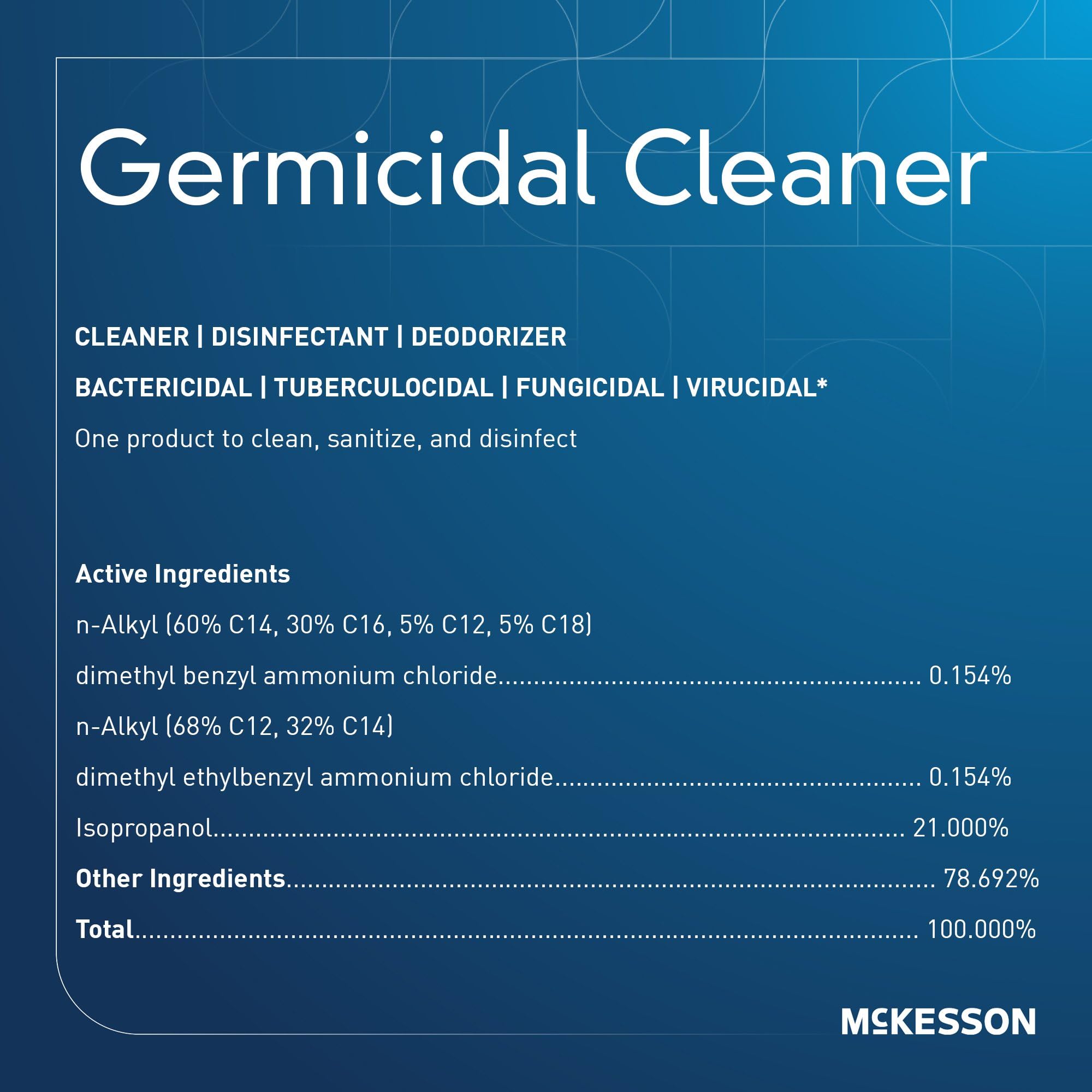 McKesson Surface Disinfectant Cleaner, 24 oz. Pump Spray - Alcohol-Based Germicidal Solution for Hospitals, Medical, Surgical Use - Fast-Acting