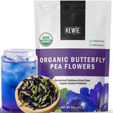 KEWIE Signature Butterfly Pea Flower Tea - 2oz Premium-Grade Blue Butterfly Pea Flower Organic Loose Leaf Tea - Caffeine-Free, USDA Organic - Natural