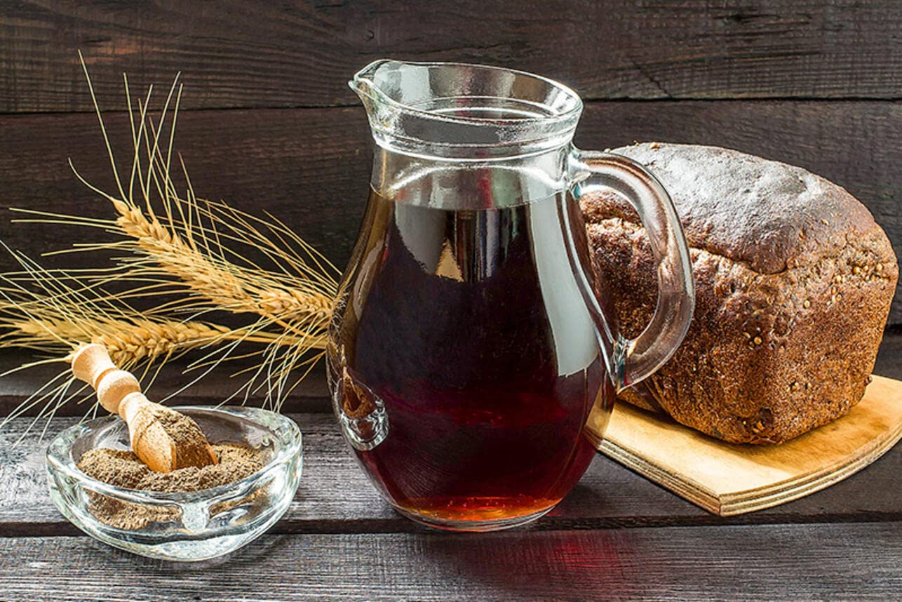 Imported Russian Rye Bread Soft Drink Kvass Yellow Barrel, Trehsosnensky, 0.5l / 16.91 fl oz - Pack of 3 - Zheltaya Bochka