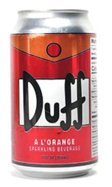 Boston America The Simpsons Duff A L'Orange Sparkling Beverage Energy Drink (6 Pack) Caffeine Free