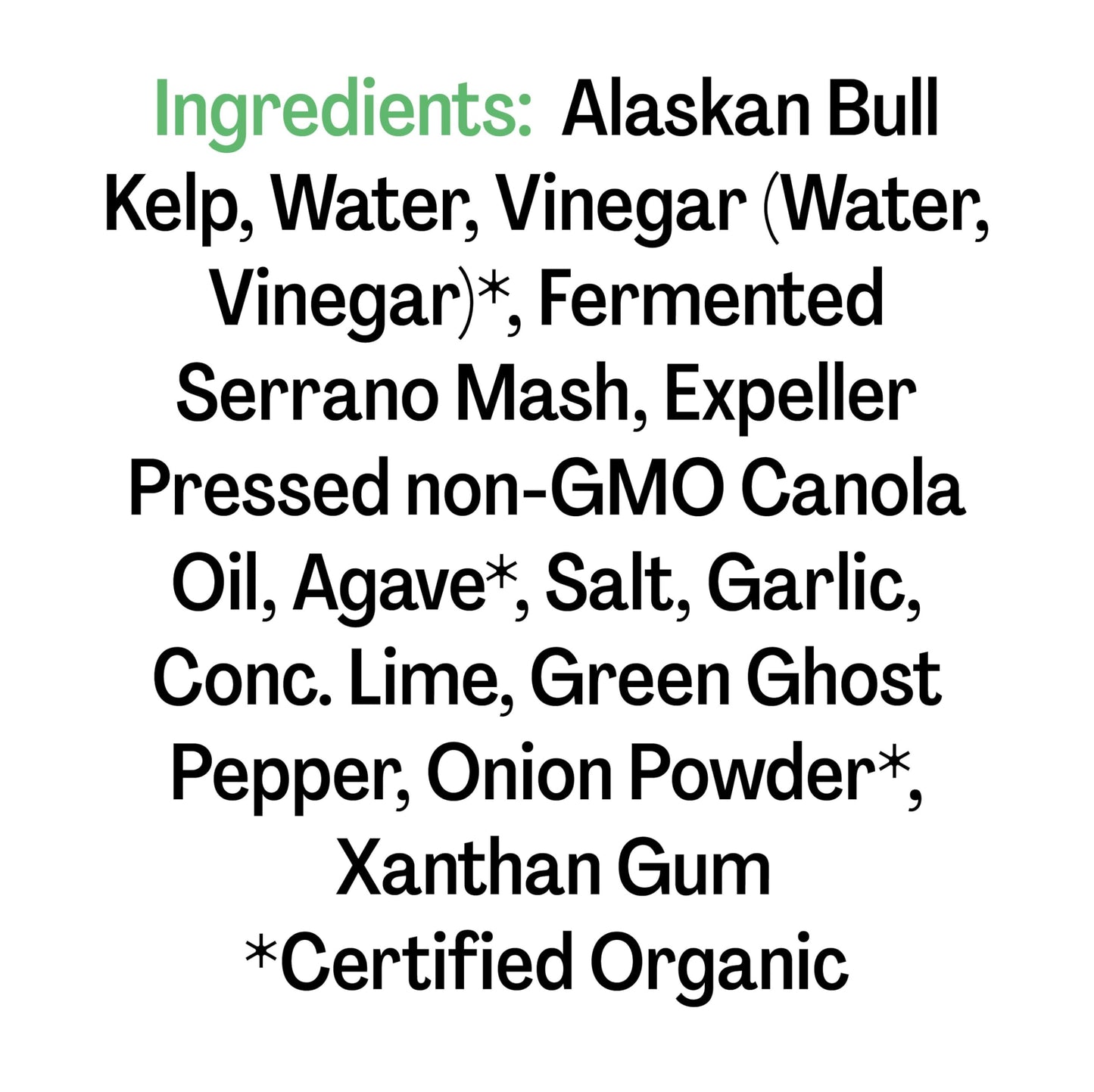 Barnacle Foods Serrano Bullwhip Kelp Hot Sauce | Kelp & Serrano Peppers | Made in Alaska | Delicious Savory Umami Flavor & Heat | Packed with Vitamins