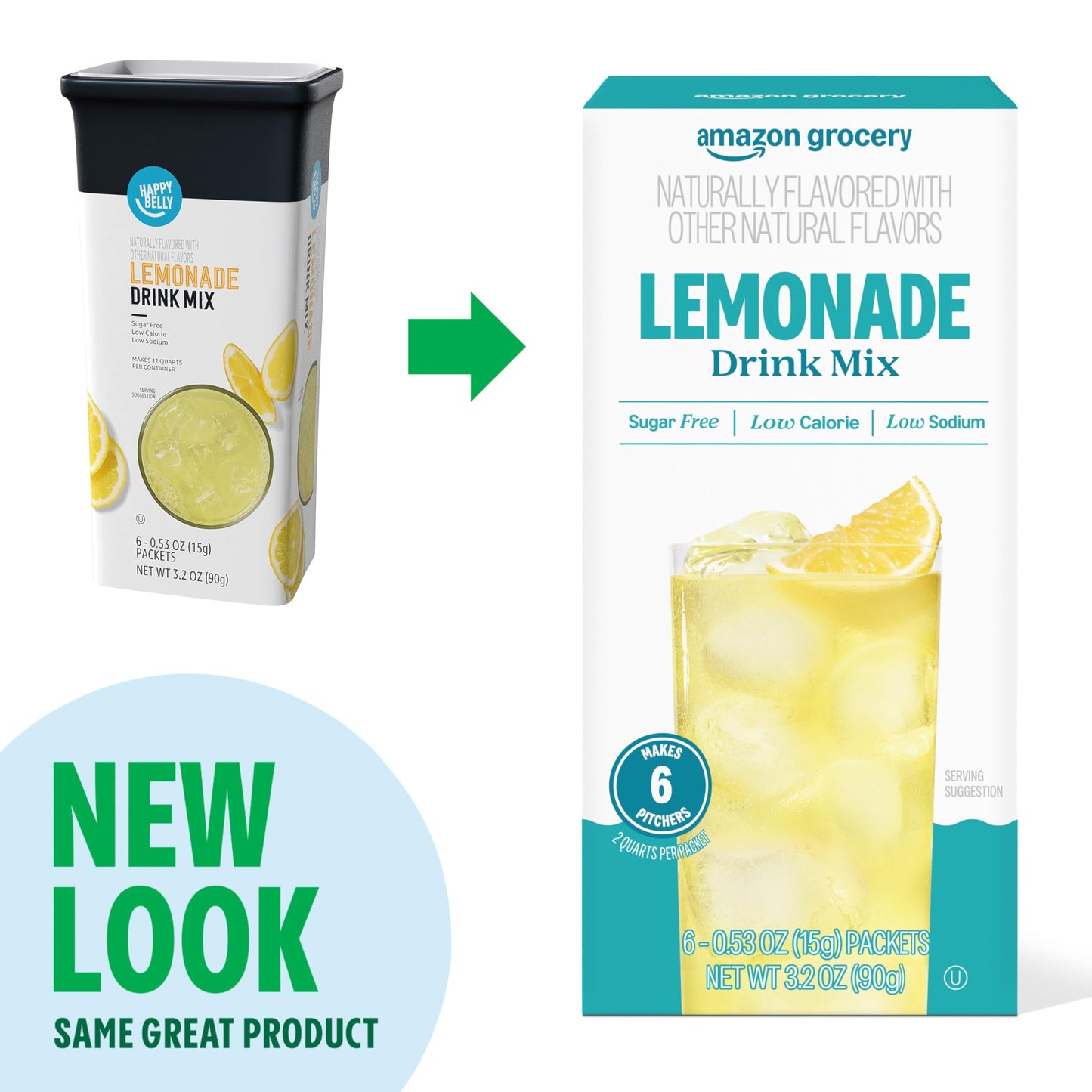 Amazon Grocery, Lemonade Drink Mix Singles, 3.2 Oz