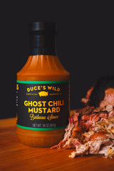 Duce’s Wild Barbecue Wild Ghost Chili Mustard Sauce - Sweet & Spicy Mustard BBQ Sauce with Ghost Chili & Chipotle Peppers - Bold Grilling & Smoking