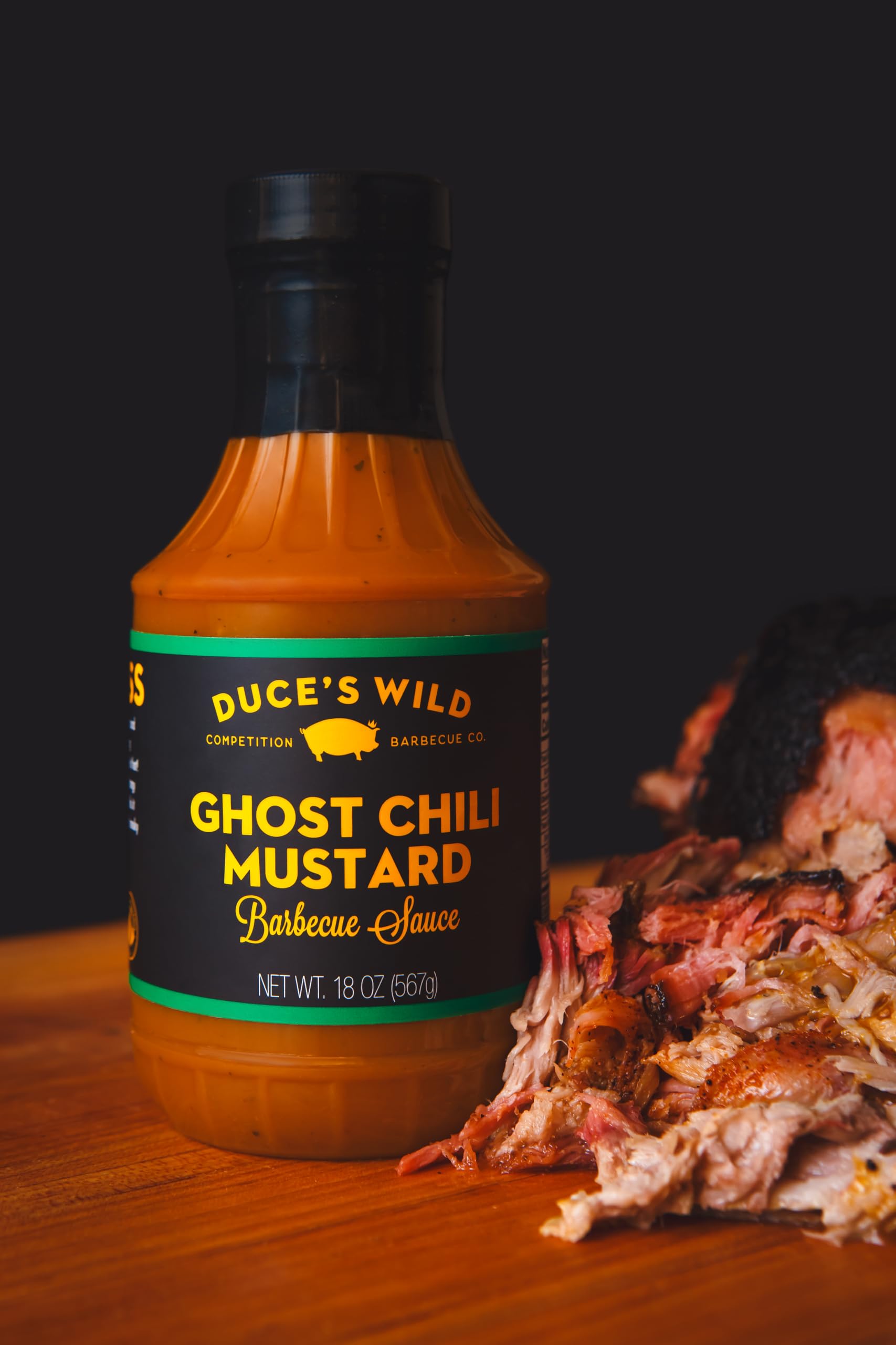 Duce’s Wild Barbecue Wild Ghost Chili Mustard Sauce - Sweet & Spicy Mustard BBQ Sauce with Ghost Chili & Chipotle Peppers - Bold Grilling & Smoking