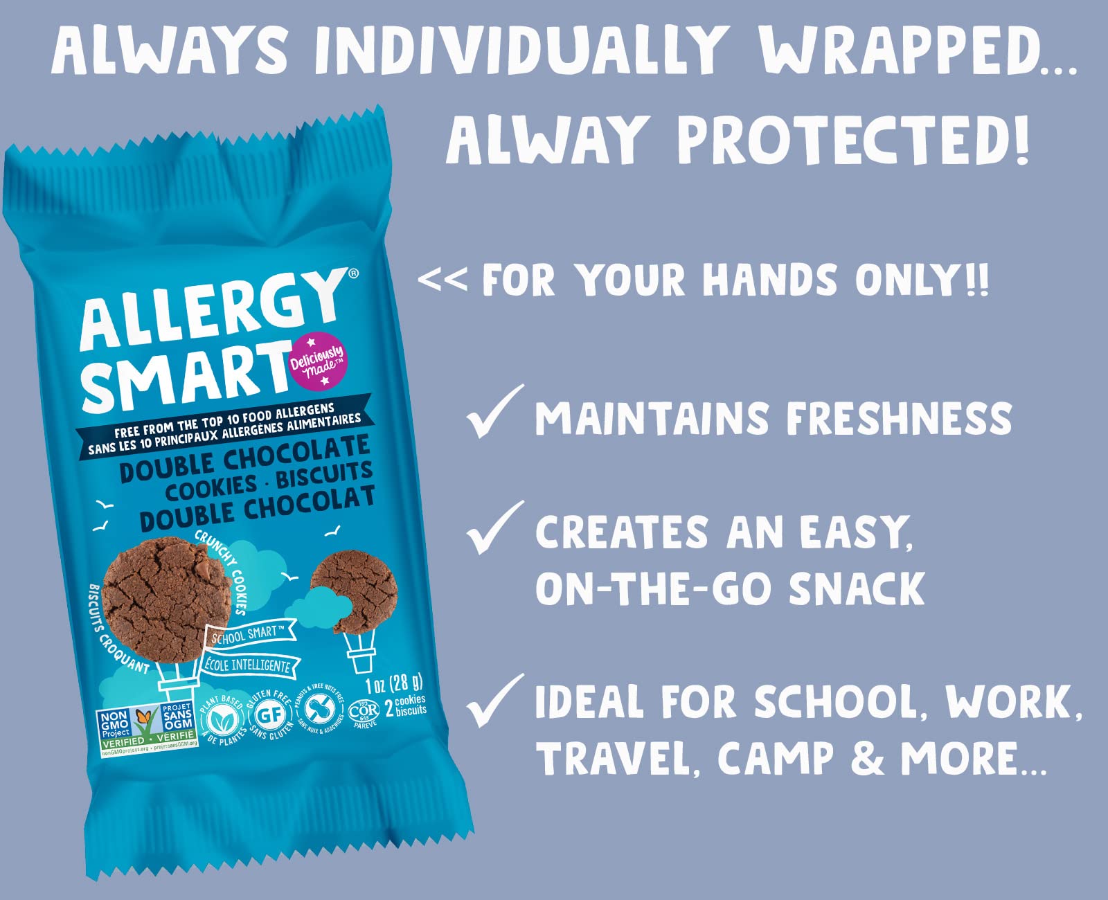 Allergy Smart Double Chocolate Cookies, 140 GR