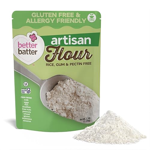 Better Batter Artisan Blend Multipurpose Certified Gluten-Free Flour, Top 8 Allergen Free, Cup for Cup Baking Alternative to Ordinary Flour 2.5LB