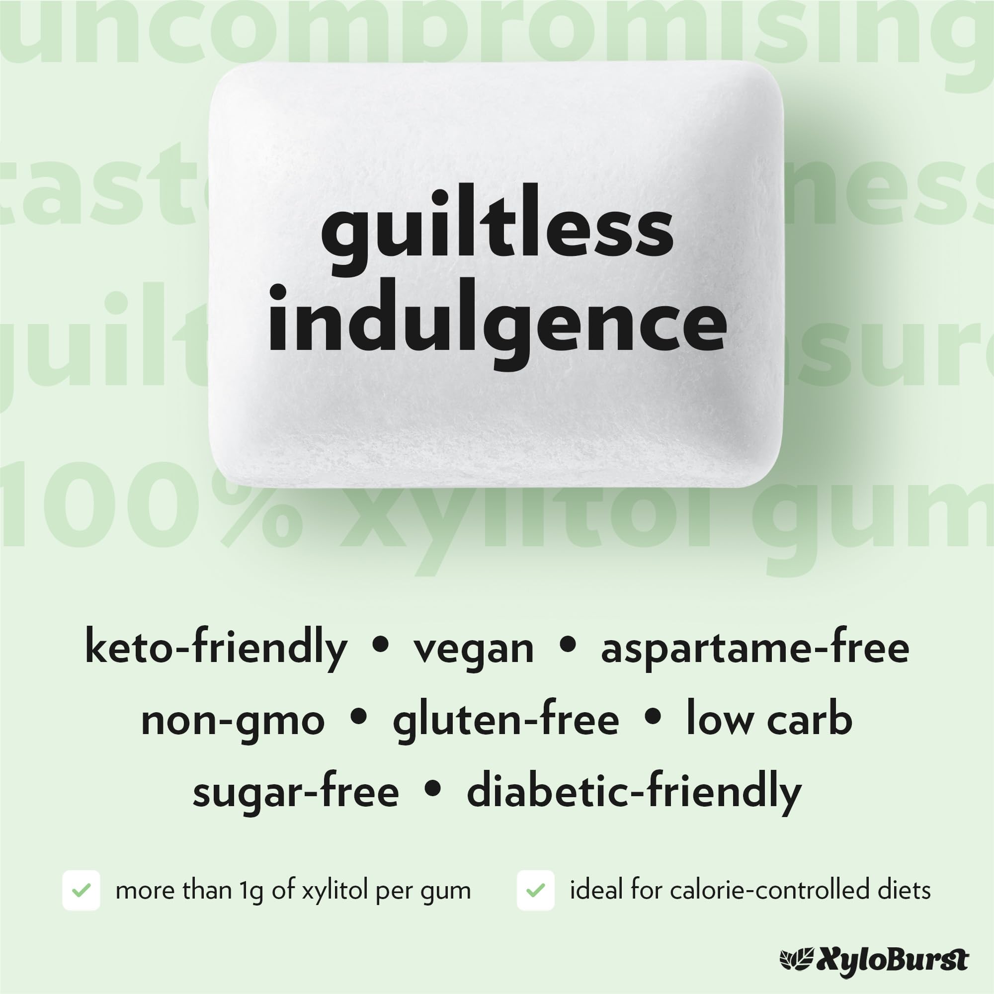 XyloBurst Gum | Xylitol Chewing Gum | Sugar Free, Gluten Free, Keto Friendly | Aspartame Free Gum For Oral Health | Winter Green | 24 Pieces (Pack