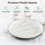 Dealusy 300 Count Clear Plastic Spoons Disposable, BPA-Free, Heat Resistant, Solid and Durable Disposable Spoons Heavy Duty Bulk, Premium Spoons