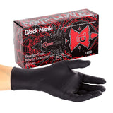 AmerCareRoyal Black Widow Nitrile Latex Free Disposable Gloves - Powder-Free, Exam Grade Gloves with Textured Grip - Extra Large, Black, Case of 1000