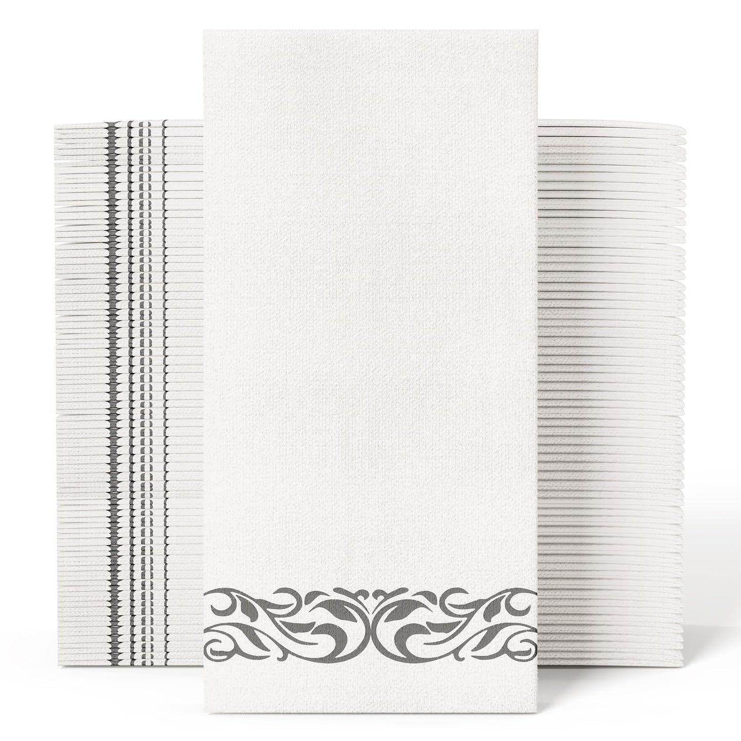JOLLY CHEF 100 Disposable Hand Towels, Soft and Absorbent Linen Feel Dinner Napkin, Elegant Decorative Paper Guest Towels for Kitchen, Bathroom