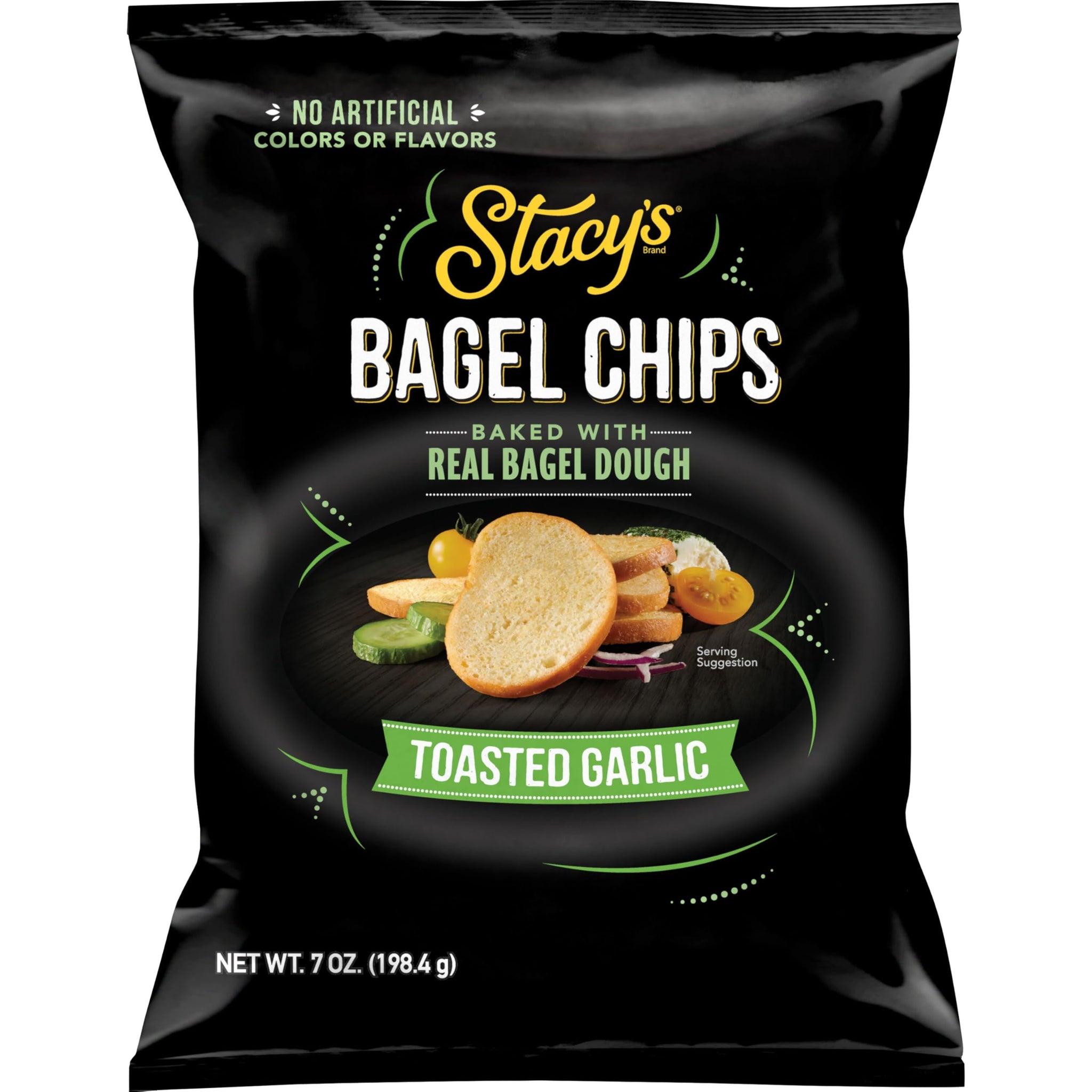 Stacy’s Bagel Chips, Toasted Garlic, No Artificial Colors or Flavors, 7 oz Bag