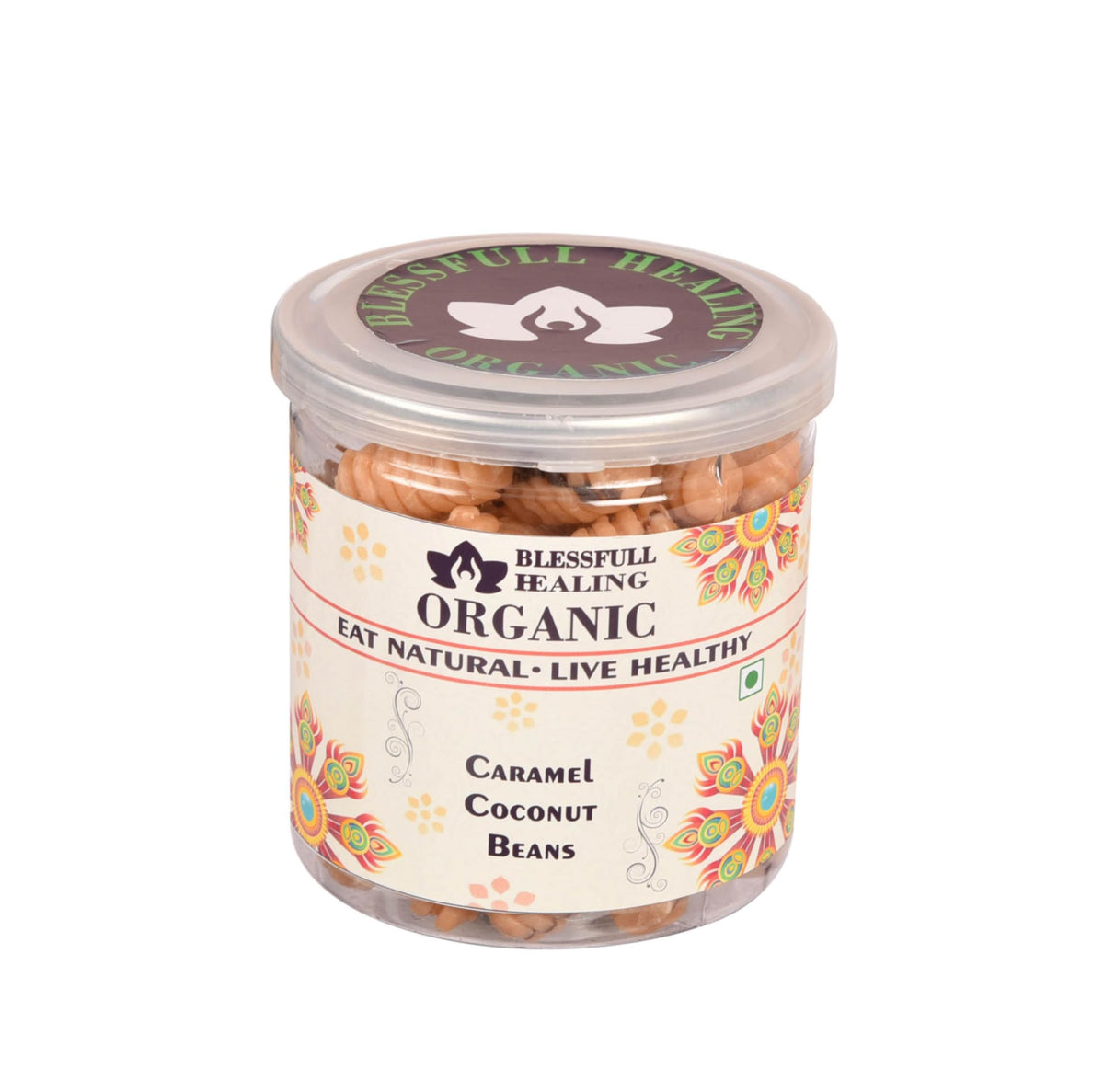 Blessfull Healing Organic Caramel Coconut Beans 300 Gram Airtight Container