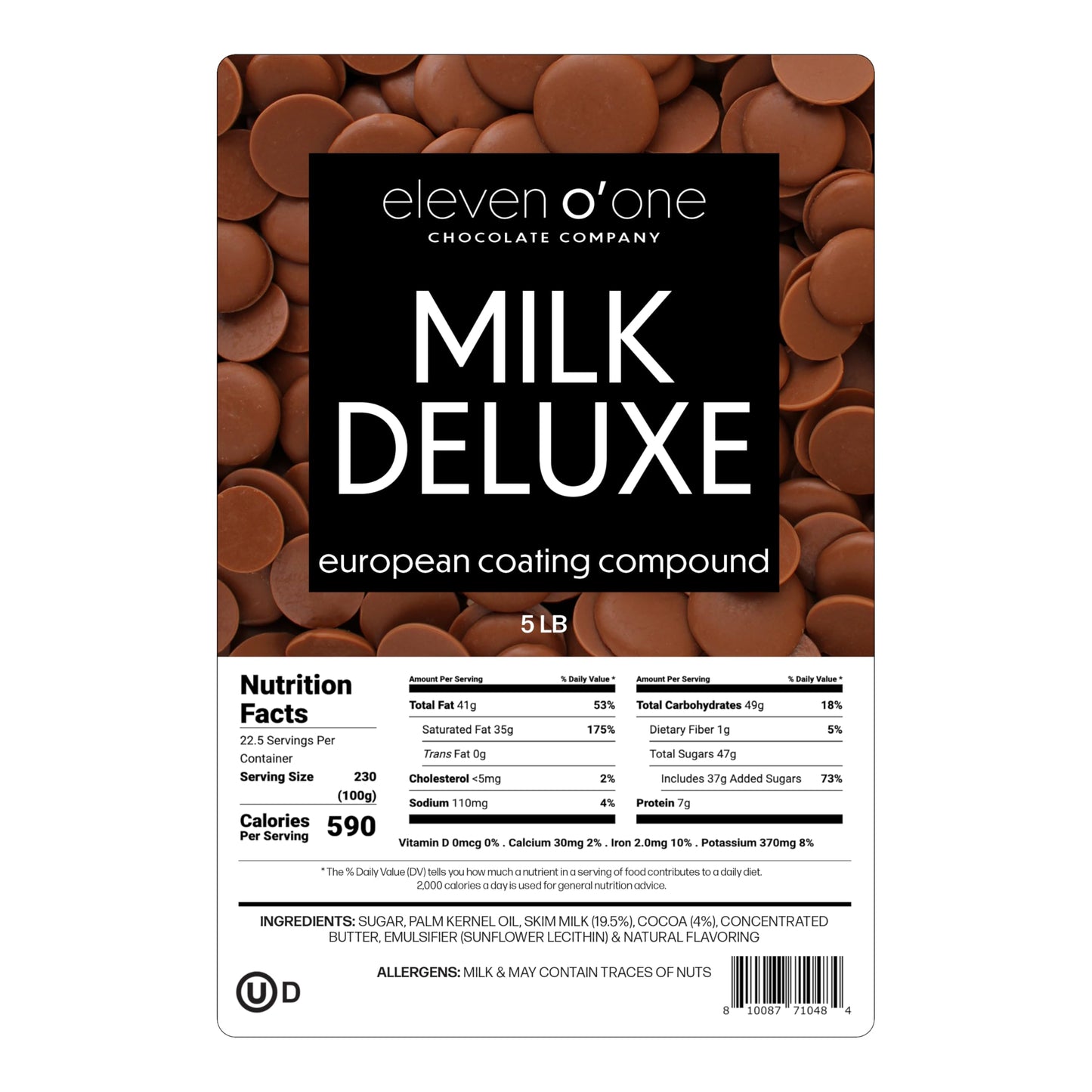 Eleven o'one Milk Deluxe European Compound Chocolate, 5 pounds