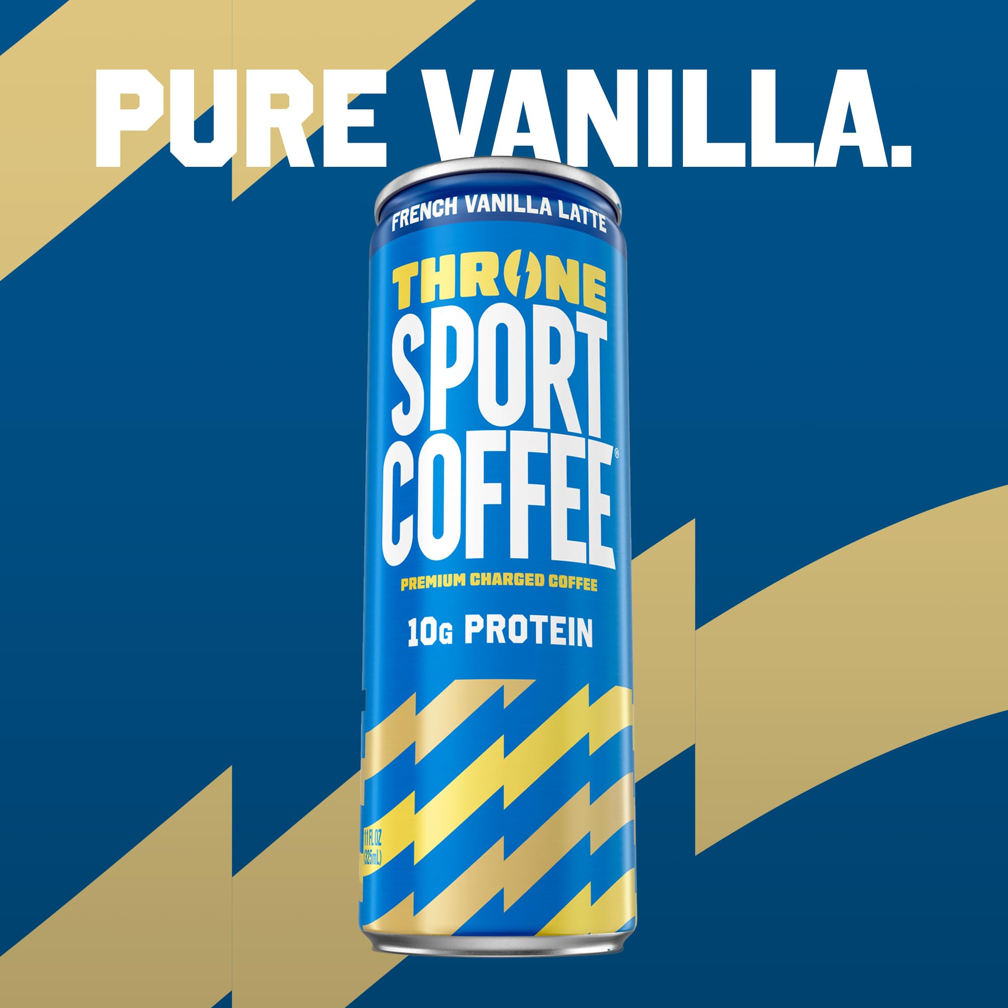 Throne Sport Coffee Latte - 10g protein - 150mg Natural Caffeine and B Vitamins - Lactose-Free, Premium Arabica, NSF Certified, Active Lifestyles