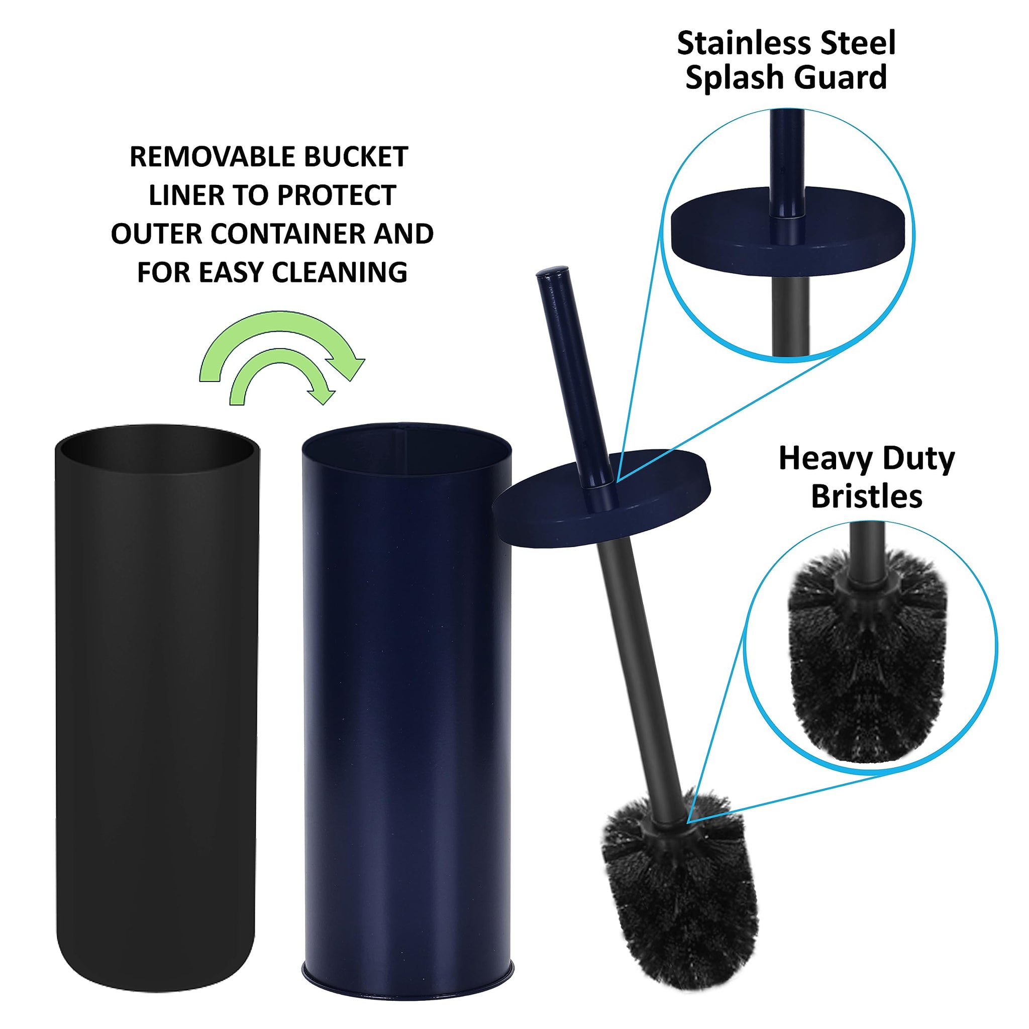 Deep & Sturdy Toilet Bowl Brush with Holder - Durable Scrubbing - Toilet Cleaners - Household Essentials - Bathroom Cleaner - Cleaning Supplies
