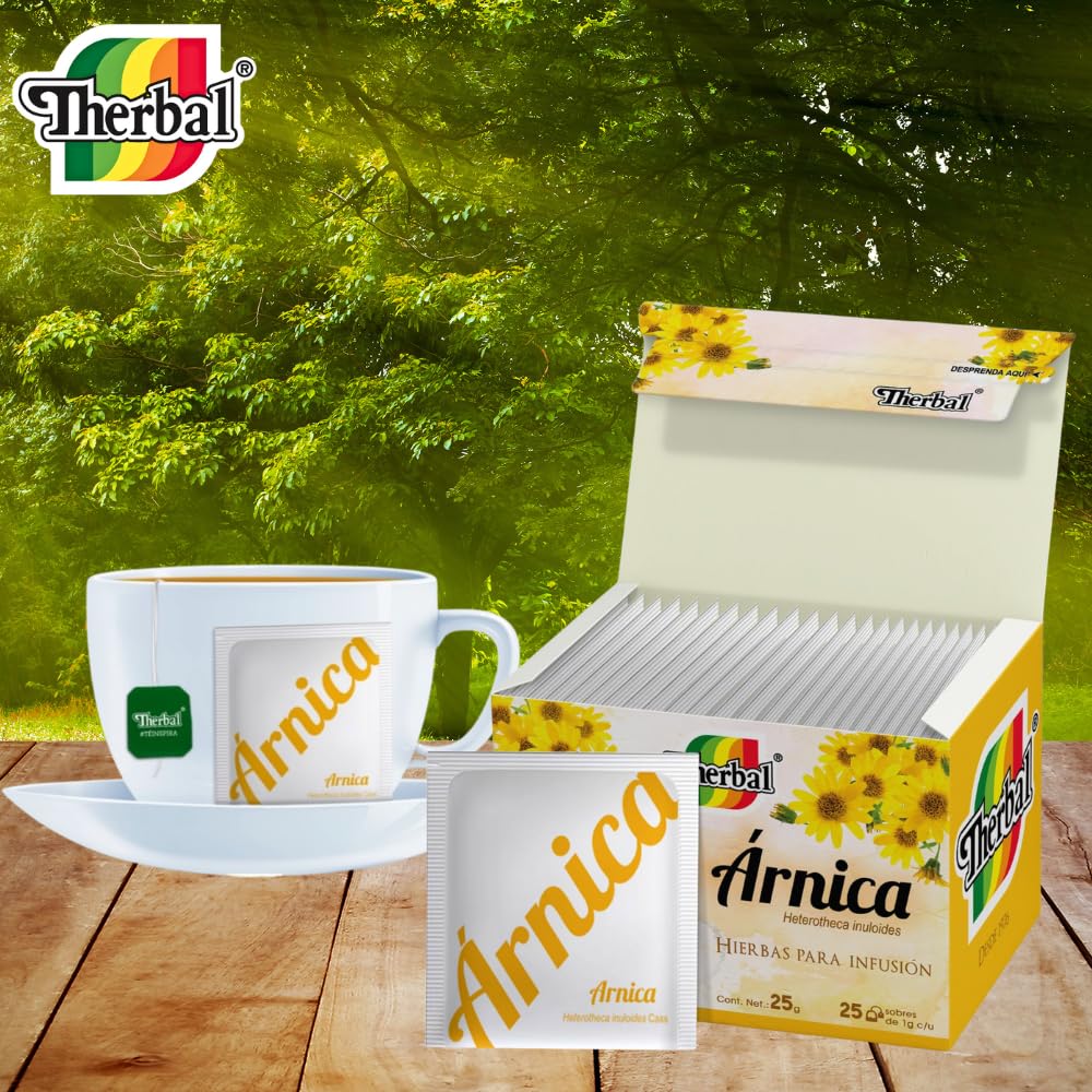 Therbal Árnica Herbal Tea - 25 Tea Bags - 100% Natural Infusion - Caffeine-Free - Heterotheca Inuloides - Aromatic Herbal Blend