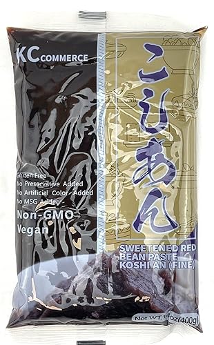 KC Commerce Red Bean Paste 14.11oz - Sweet Azuki Bean Paste (Smooth & Chunky) | VEGAN & GLUTEN-FREE, NO PRESERVATIVE, NO-MSG, NON-GMO, Ready-to-Use
