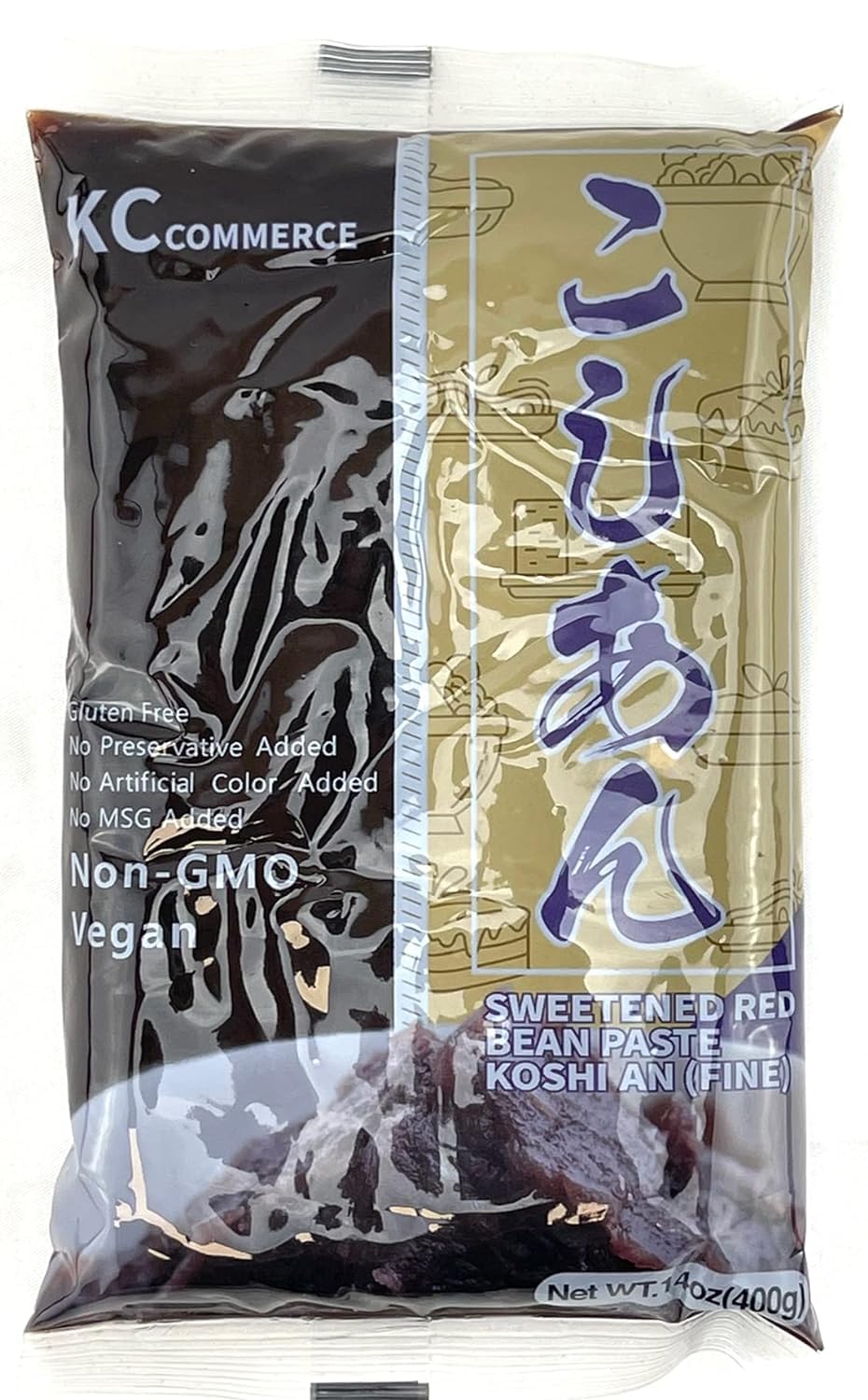 KC Commerce Red Bean Paste 14.11oz - Sweet Azuki Bean Paste (Smooth & Chunky) | VEGAN & GLUTEN-FREE, NO PRESERVATIVE, NO-MSG, NON-GMO, Ready-to-Use
