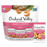 Orchard Valley Harvest Jumbo Cashews, 1 oz Bags (Pack of 15), Whole Roasted Salted Cashews, Gluten Free, No Artificial Colors or Flavors, Non-GMO*