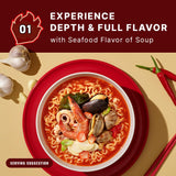 Samyang MEP Garlic Clam Ramen, Spicy Korean Instant Bag Noodle Soup, Refreshing Seafood Broth Ramyeon, Easy Cook Noodles, 3.88 oz (Pack of 4 Bags)