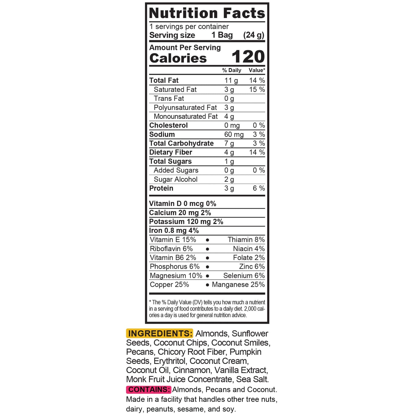 THE GRANOLA BAKERY TGB Cinnamon Granola Bites, No Added Sugar, High Fiber, Gluten Free, Keto Friendly, 0.85oz Cereal Bag (Pack of 6)