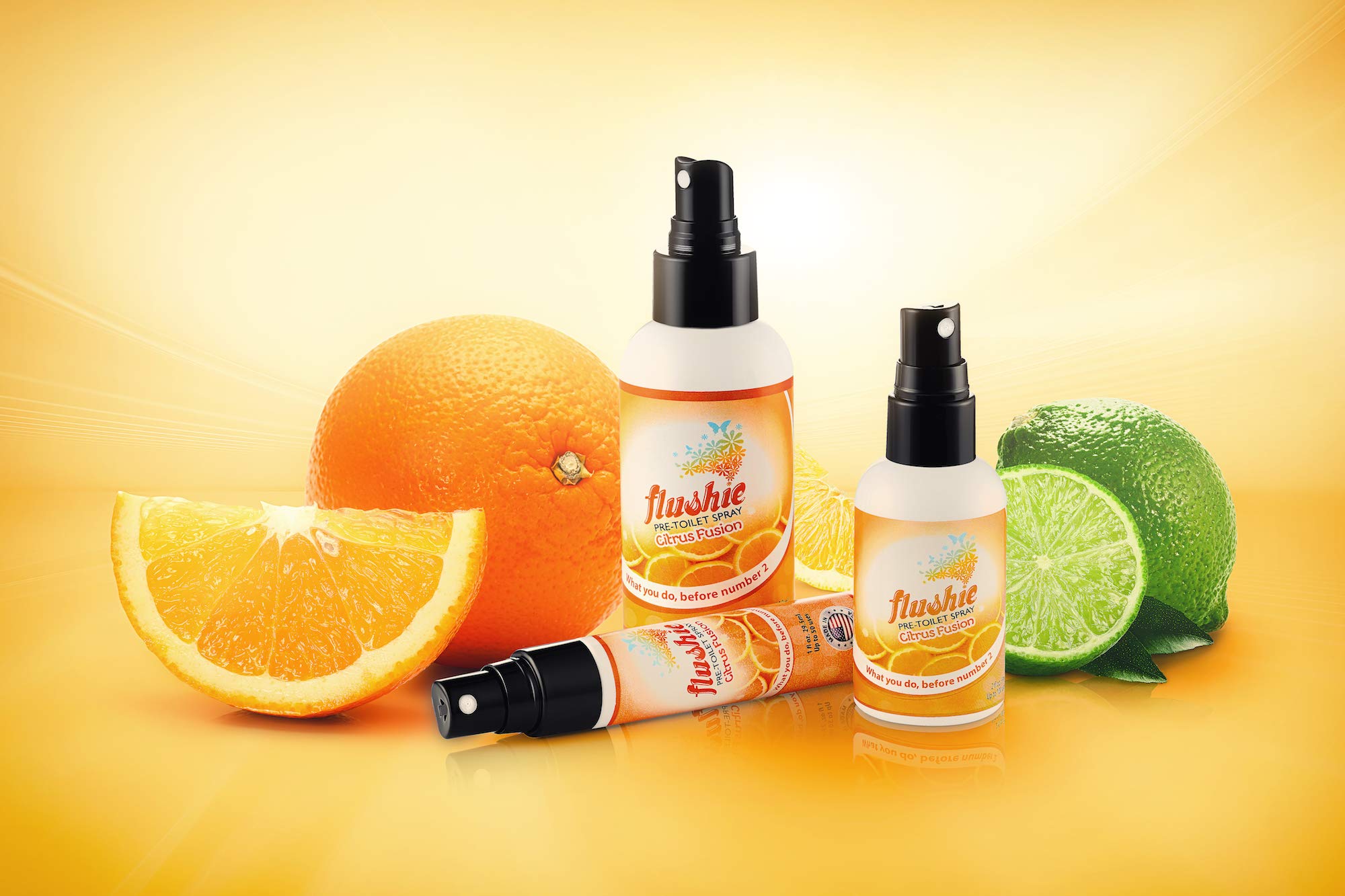 Flushie Pre-Toilet Spray Travel Size Toiletries Bathroom Spray Citrus 1 Pack 4oz