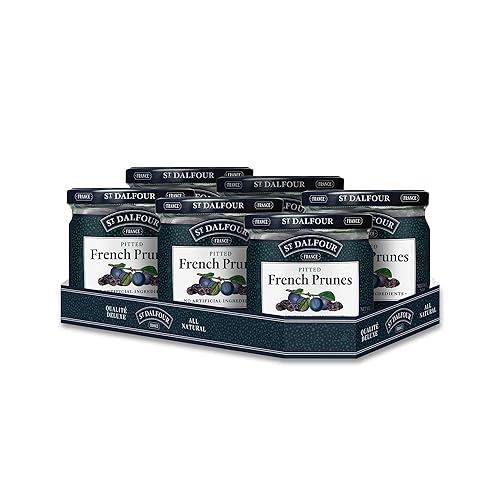 St. Dalfour Pitted French Prunes - 7oz - All Natural, No Preservatives or Artificial Ingredients - Made in France - Pack of 6