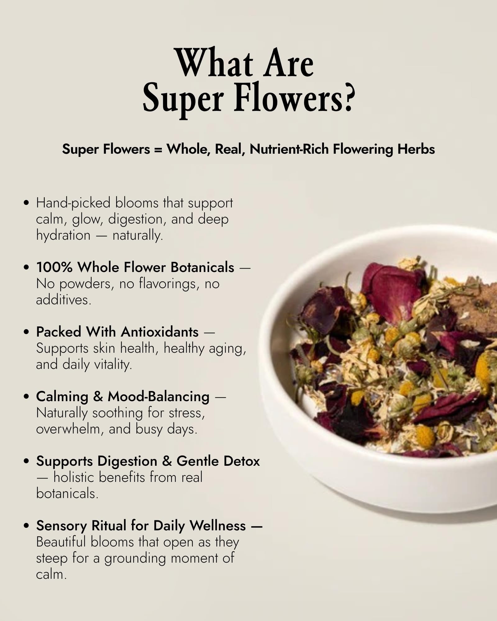 The-Qi Sleep Herbal Tea - 100% All Natural Whole Dried Flowers & Herbs Tea for Calm & Relaxation - Chamomile, Rose Petals, Lavender, Jujube Dates