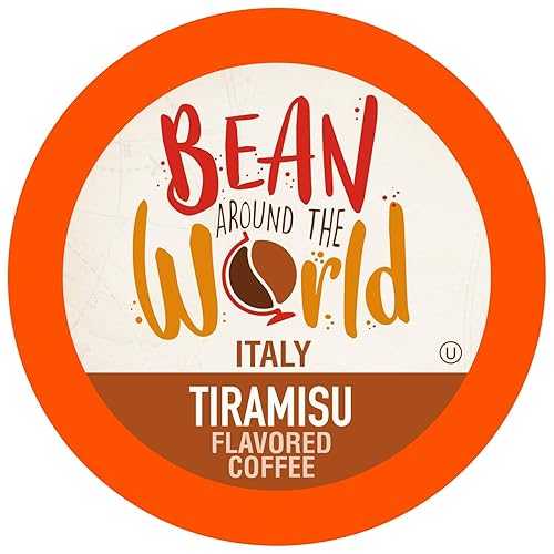 Bean Around The World Flavored Coffee Compatible With 2.0 Keurig K Cup Brewers, Tiramisu, 40 Count (Pack of 1)