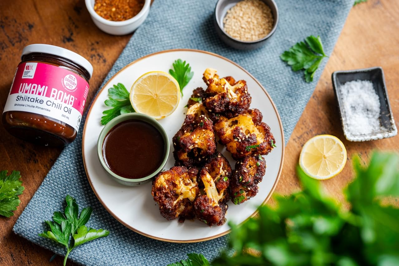 Umami Bomb All Purpose Shiitake Chili Oil Sauce | Savory & Delicious Medium, Hot, Extra Hot, Tingly Sichuan & Sweet Heat Chili Oil | All Natural