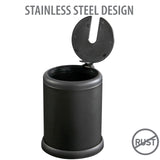 Bath Bliss Toilet Brush and Holder | Self Closing Lid | 360 Degree Brush Head | Bathroom Cleaning | Compact Size | Storage and Organization | Matte