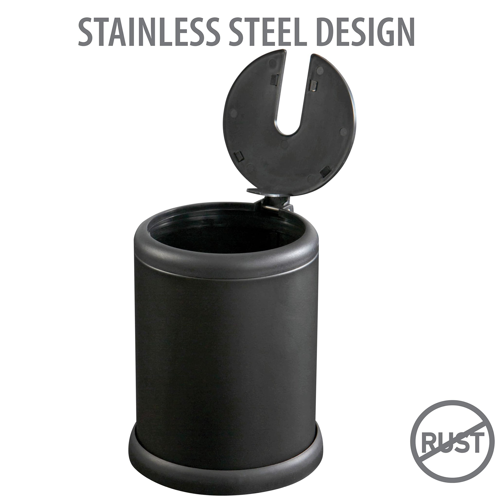 Bath Bliss Toilet Brush and Holder | Self Closing Lid | 360 Degree Brush Head | Bathroom Cleaning | Compact Size | Storage and Organization | Matte