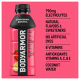 BODYARMOR Sports Drink, Strawberry Banana, Electrolyte Drink Hydration, 16 Fl Oz Bottles (12 Pack), Flavored Coconut Water with B Vitamins