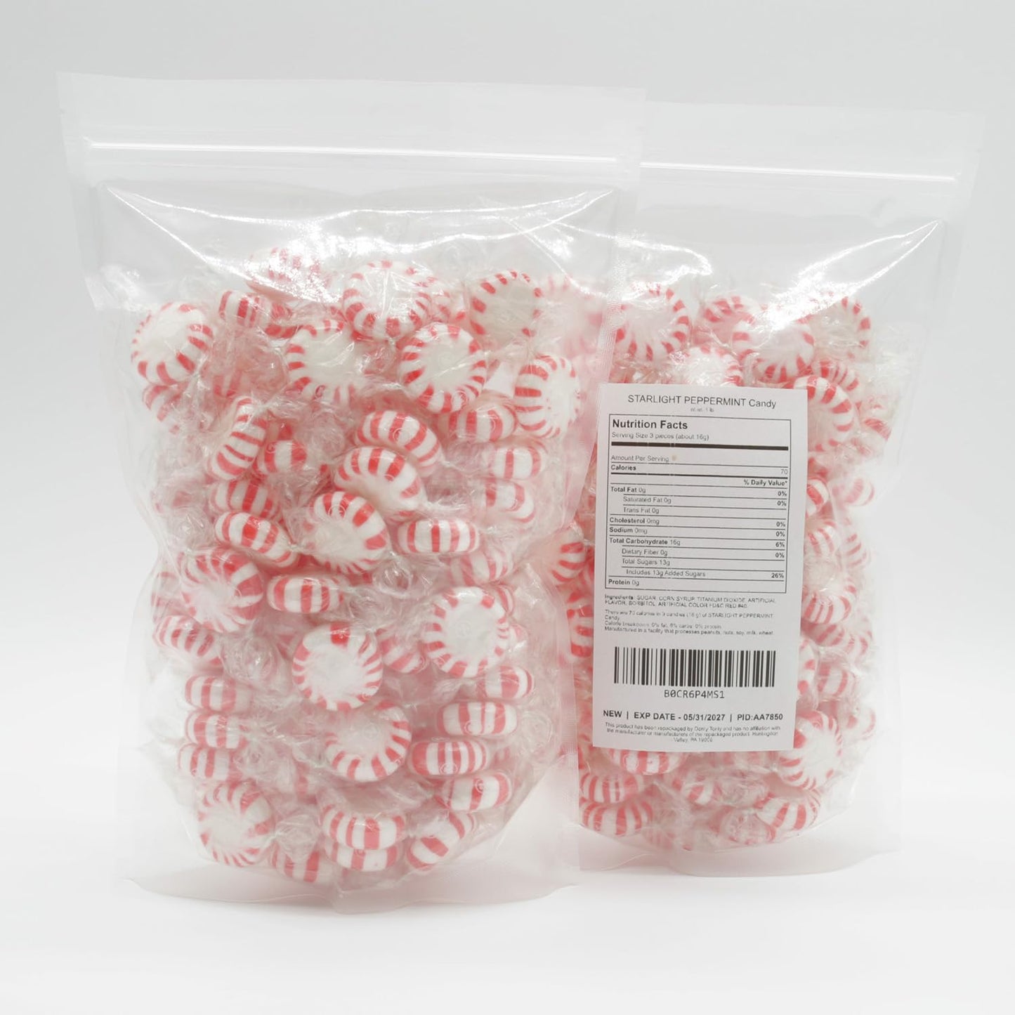 STARLIGHT PEPPERMINT Candy 2 lb - Mints Candies Bulk Bag, Extra Freshness, Individually Wrapped (168 Pieces)