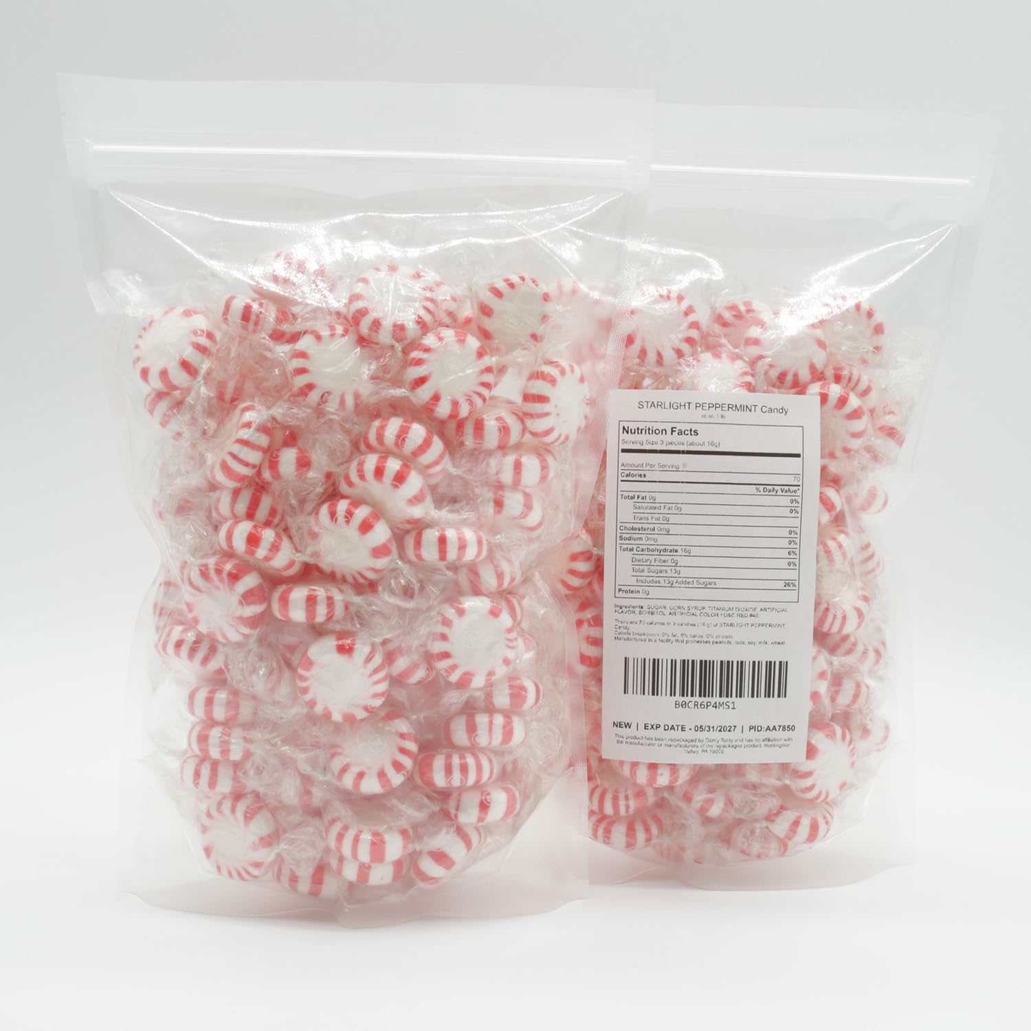 STARLIGHT PEPPERMINT Candy 2 lb - Mints Candies Bulk Bag, Extra Freshness, Individually Wrapped (168 Pieces)