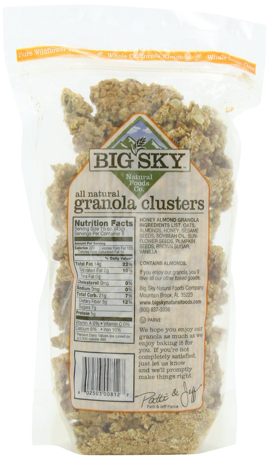 Big Sky Granola Honey Almond Granola, 12-Ounce Pouches (Pack of 6)