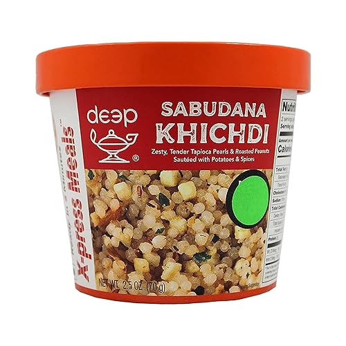 Deep Xpress Meals Sabudana Khichdi 2.5Oz | Tapioca Instant Breakfast | Ready to Eat | Instant Meal | Sago |Vrat | Upwaas|Bhaat White