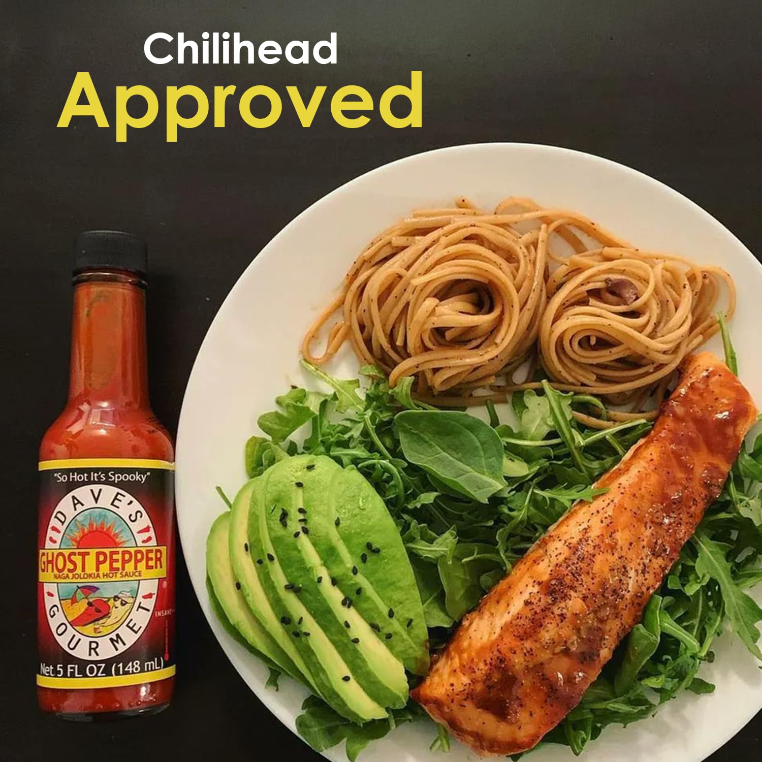 Dave's Gourmet Ghost Pepper Naga Jolokia Hot Sauce - Insanely Hot Plus Heat Level - Ghost Pepper Hot Sauce - Use on Wings, Stews, Potato Salad