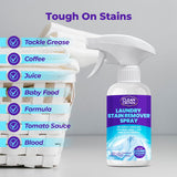 CleanCrown Laundry Stain Remover Spray (8.45 Fl oz), Spray and Wash Stain Remover for Clothes, Effective on Grease, Coffee, Juice, Baby Food, Formula