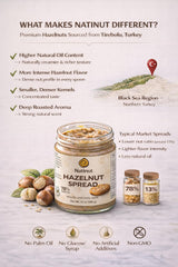 Natinut 78% Hazelnut Paste - Natural Crunchy Hazelnut Butter with Real Nut Pieces, Roasted, Glucose-Free, Vegan, Palm Oil Free - Premium Hazelnut