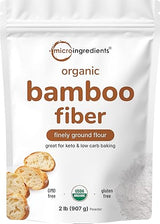 Organic Bamboo Fiber Powder, 2lbs | Keto Flour for Low-Carb Baking & Cooking | Low Calorie Flour | Rich in Silica, Prebiotics, & Minerals | Non-GMO