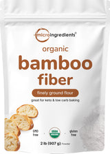 Organic Bamboo Fiber Powder, 2lbs | Keto Flour for Low-Carb Baking & Cooking | Low Calorie Flour | Rich in Silica, Prebiotics, & Minerals | Non-GMO