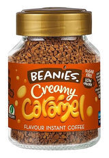 Beanies Flavour Instant Coffee - Creamy Caramel Instant Flavored Coffee - Bold & Adventurous Full-On Flavor - An Indulgent Sugar Free Taste Explosion